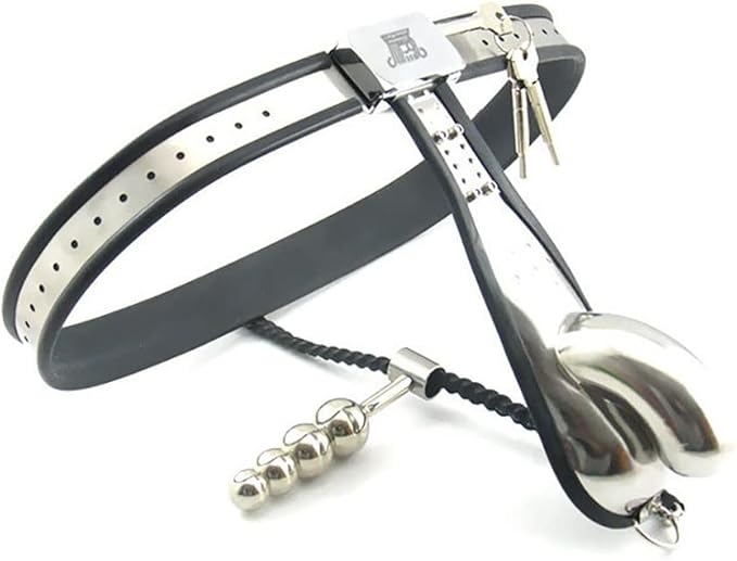 Black Emperor Fully Locking Male T Type Chastity Belt Cock Cage