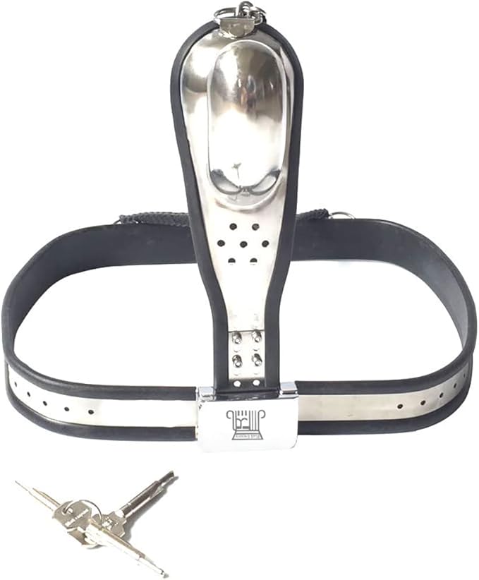 Black Emperor Fully Locking Male T Type Chastity Belt Cock Cage
