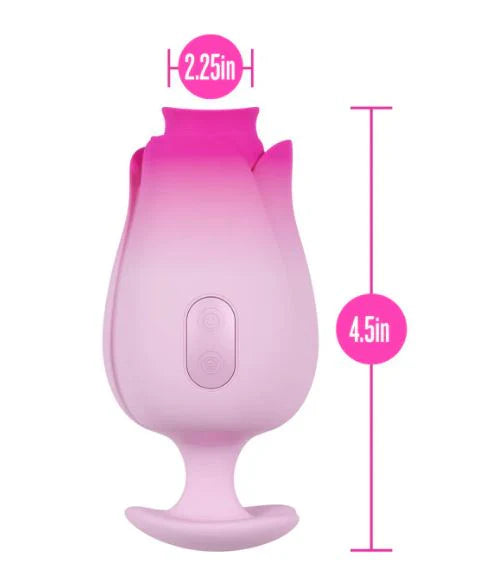 Blush Aria Tulip Trance Silicone Personal Massager with Suction Tongue Fluttering Sensations