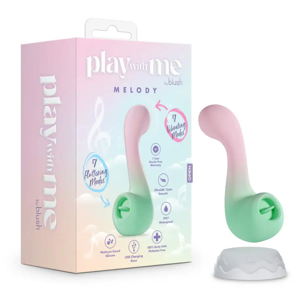 Blush Play With Me Melody Vibrator With G-Spot Fluttering Clitoral Stimulator
