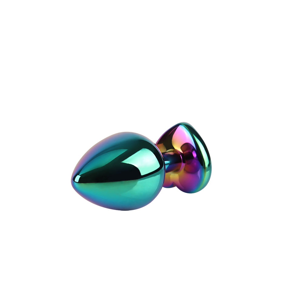 Chisa Rainbow Heart Butt Plug M 2.9In insertable