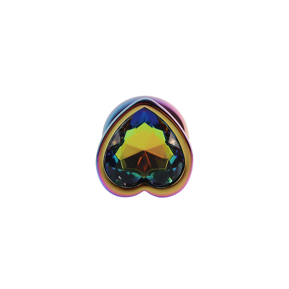 Chisa Rainbow Heart Butt Plug M 2.9In insertable
