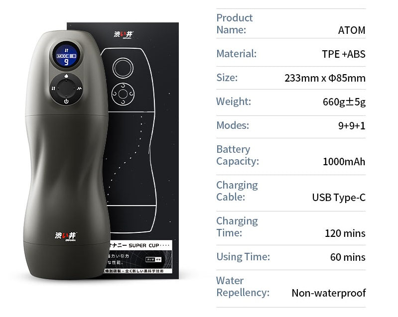 DRY WELL Electric Suction Vibration ATOM Masturbator