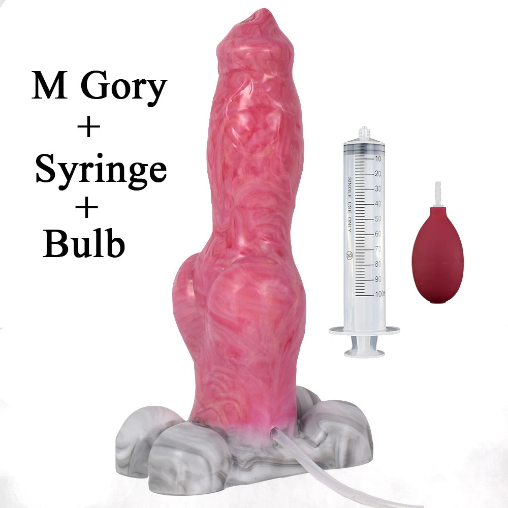 FAAK Dog Knot Dildo With Sucker Gory Raw Meat Color Fantasy Sex Toys Silicone Animal Realistic Penis Large Anal Plug Big Dong