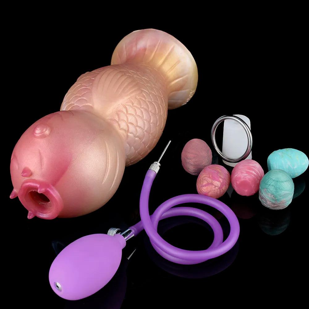 FAAK Fantasy Koi Pneumatic Ovipositor Anal Sex Toys Lay Eggs Dildos