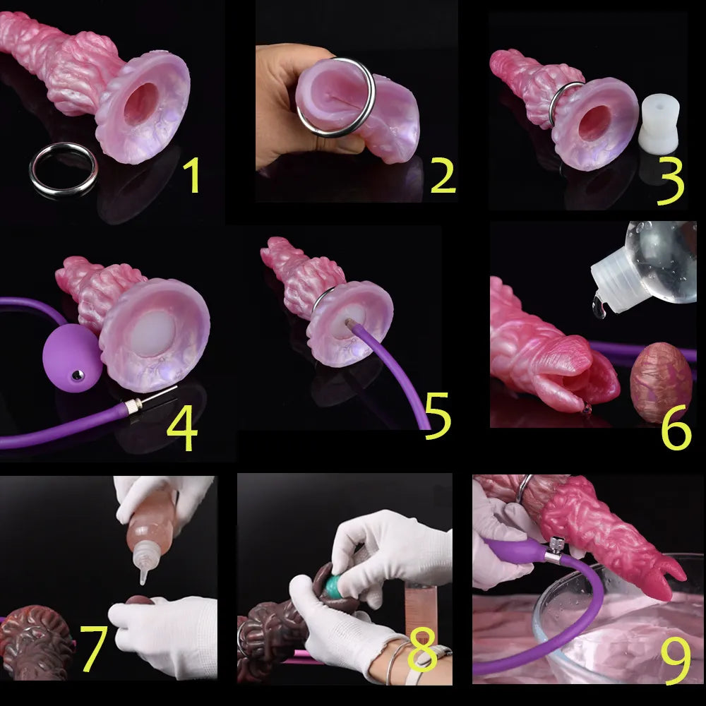 FAAK Fantasy Pneumatic Ovipositor Anal Sex Toys Lay Eggs Dildos