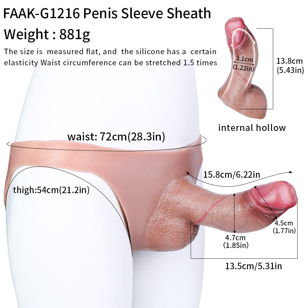 FAAK Wearing Realistic penis Leather pants Hollow panty Dildo