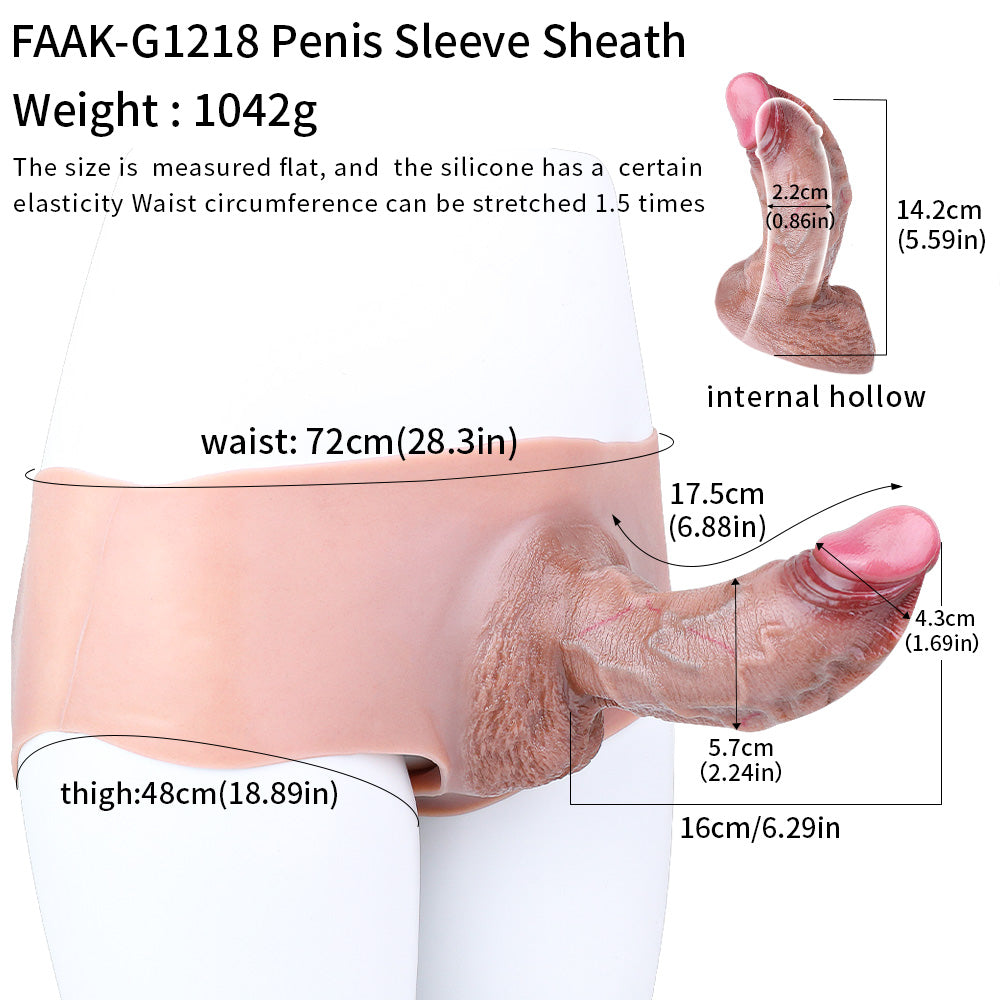 FAAK Wearing Realistic penis Leather pants Hollow panty Dildo