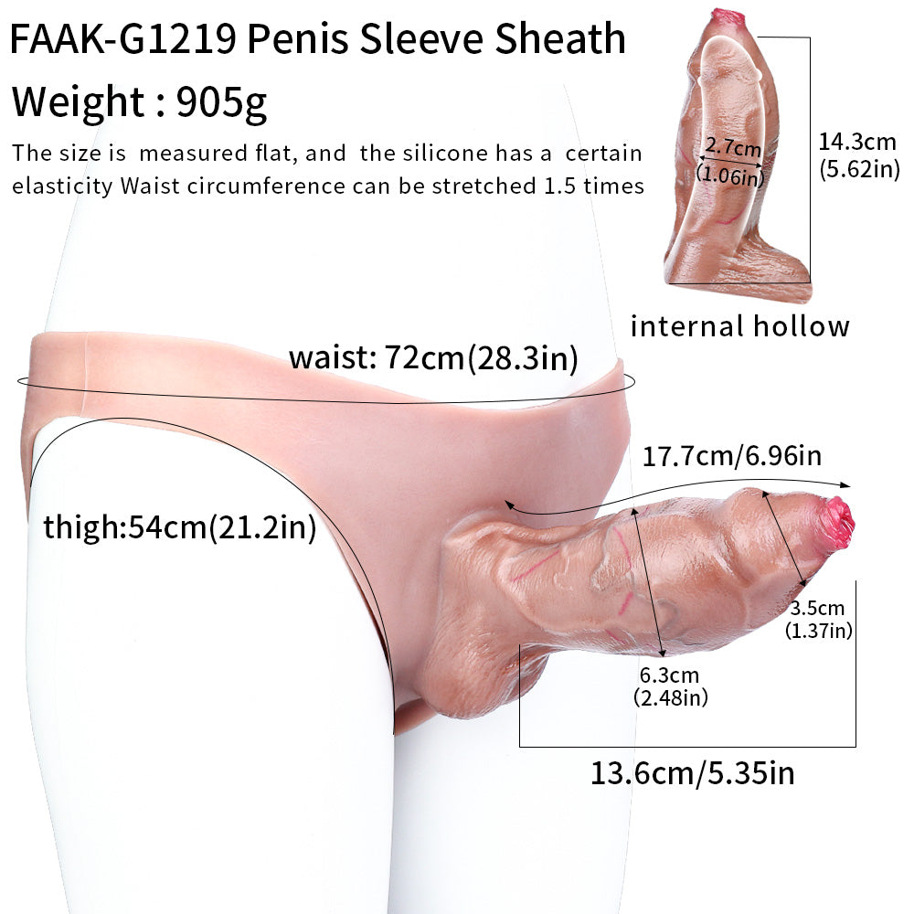 FAAK Wearing Realistic penis Leather pants Hollow panty Dildo