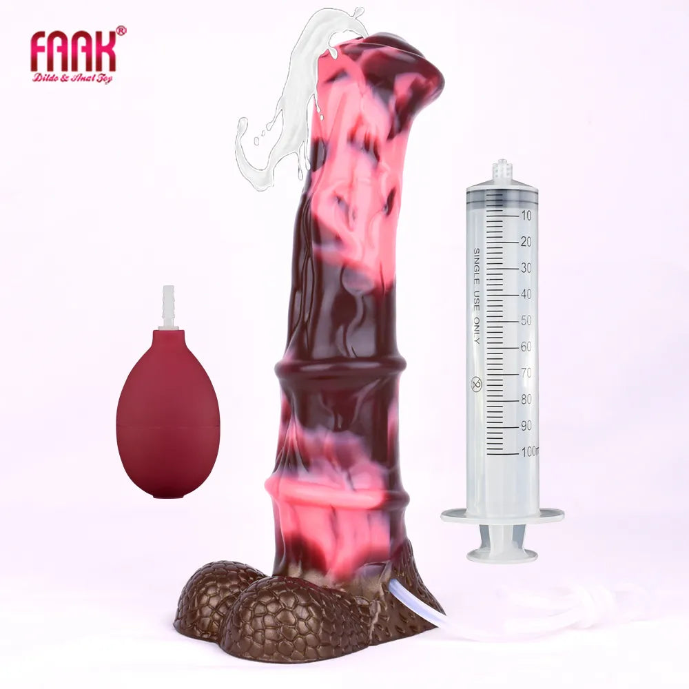 FAAK Silicone Ejaculation Fantasy Dildo Realistic Horse Penis