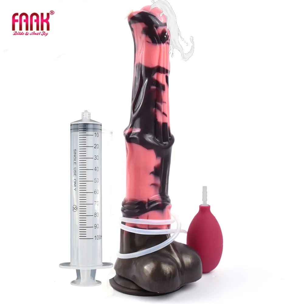FAAK Silicone Squirting Penis Large Ejaculation Realistic Horse Dildo