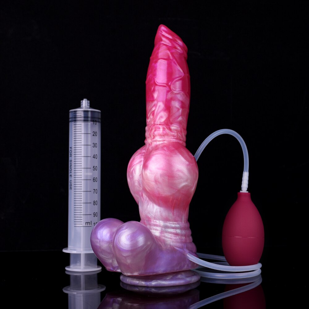 FAAK Silicone fantasy Dog Knot Squirting Penis Large Ejaculation Dildo