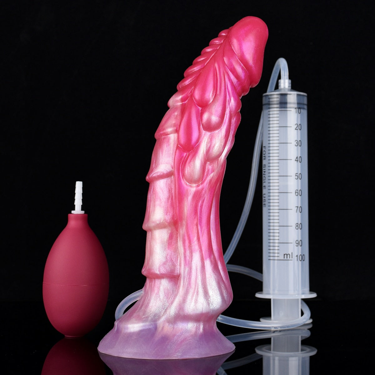 FAAK Squirting Curved Horse Penis Ribbed Ejaculation Dildo