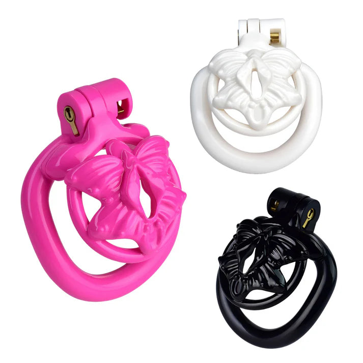 FRRK Butterfly Flat Chastity Cage with 4 Penis Rings