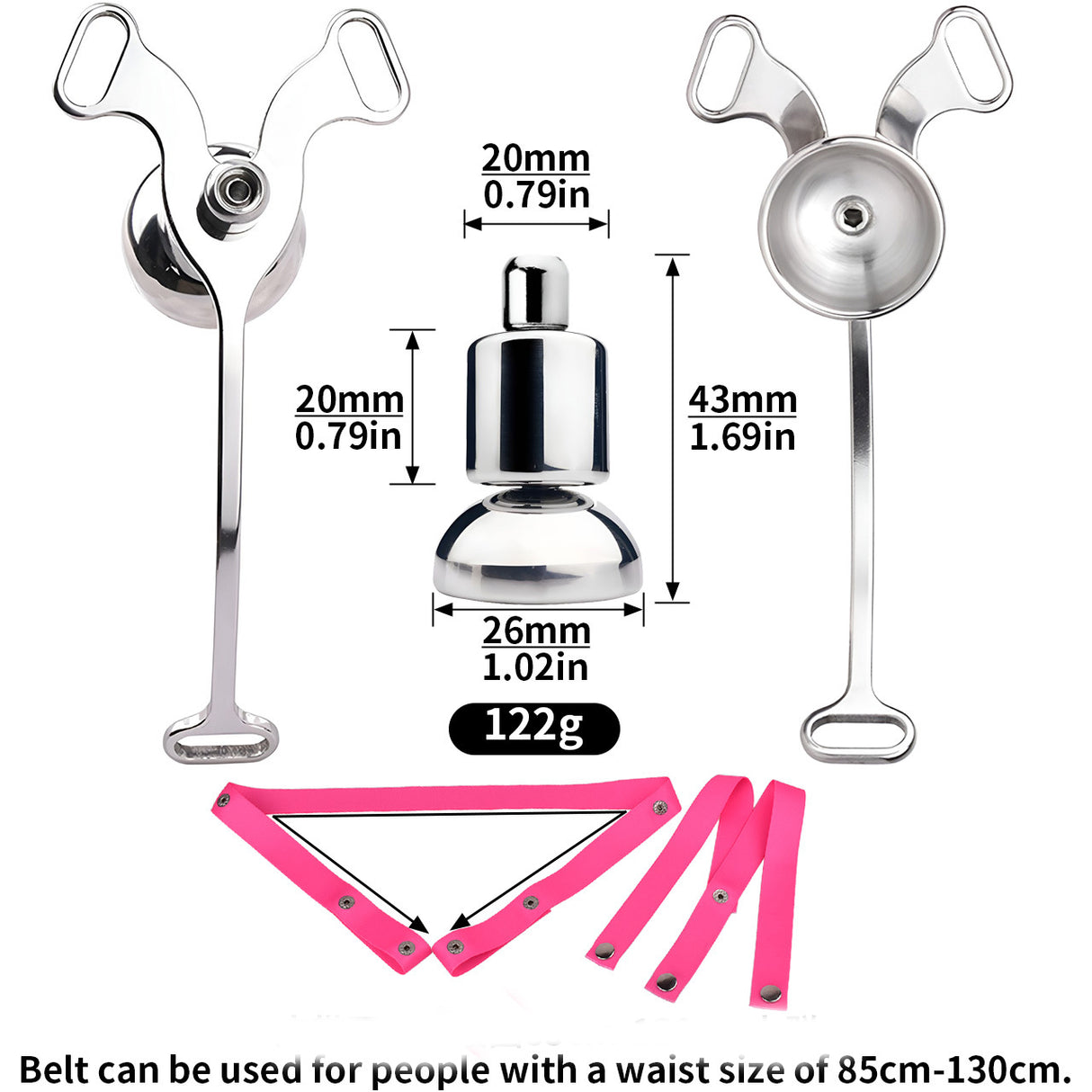 FRRK Sissy Elastic Belt Metal Vagina Clip Restraints Chastity Devices