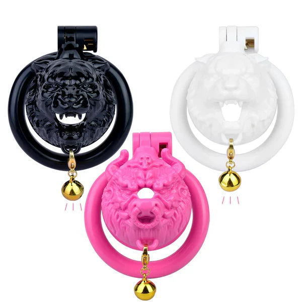 FRRK Tiger Male Chastity Cage Device with Bell