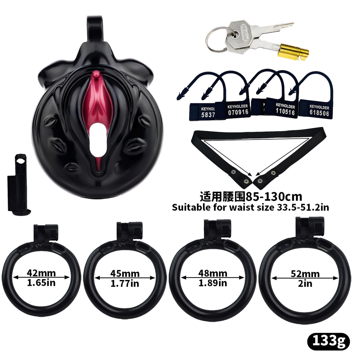 FRRK Resin Male Sissy Realistic Pussy Chastity Cage