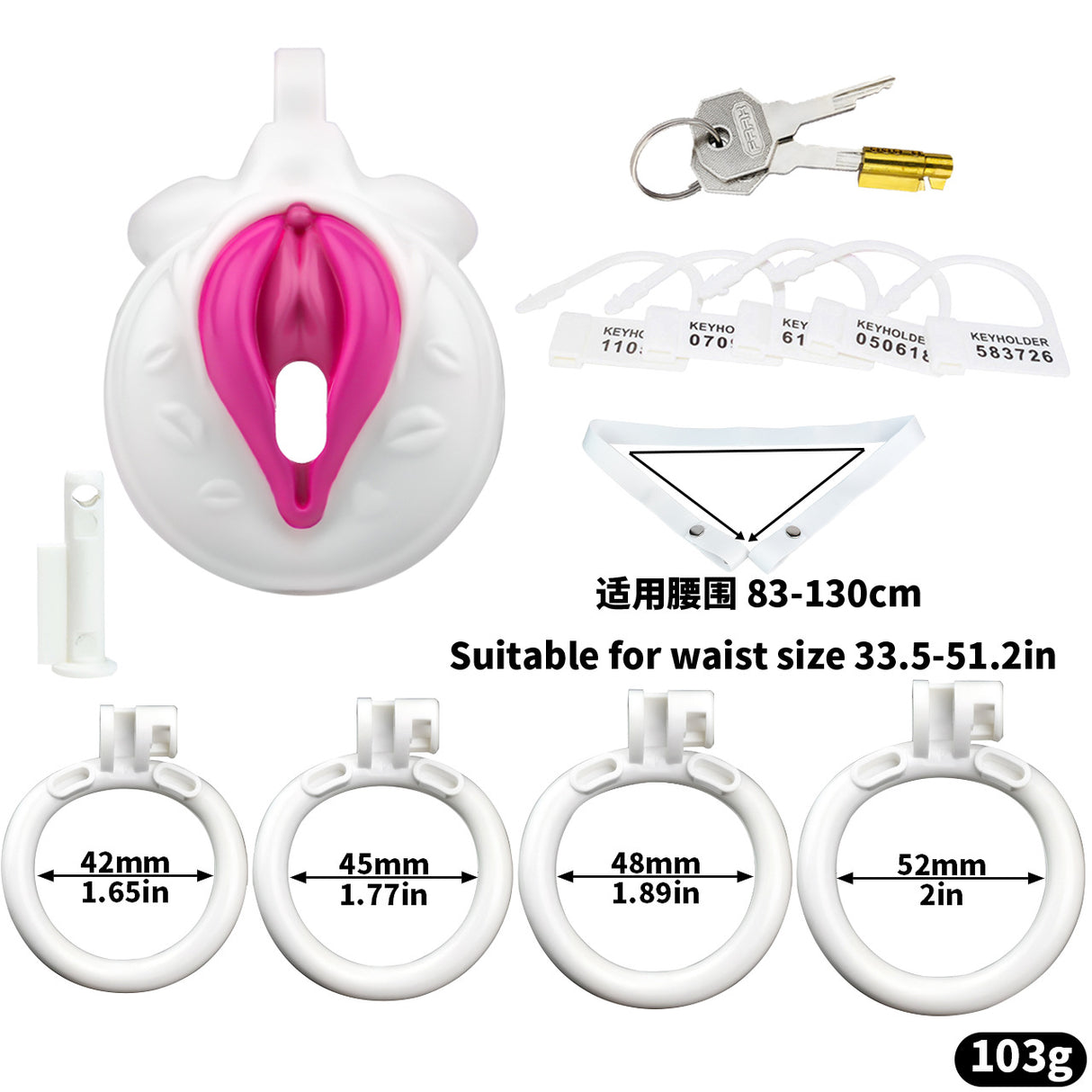 FRRK Resin Male Sissy Realistic Pussy Chastity Cage