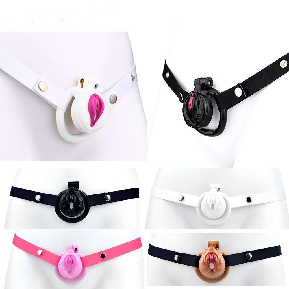 FRRK Resin Male Sissy Realistic Pussy Chastity Cage