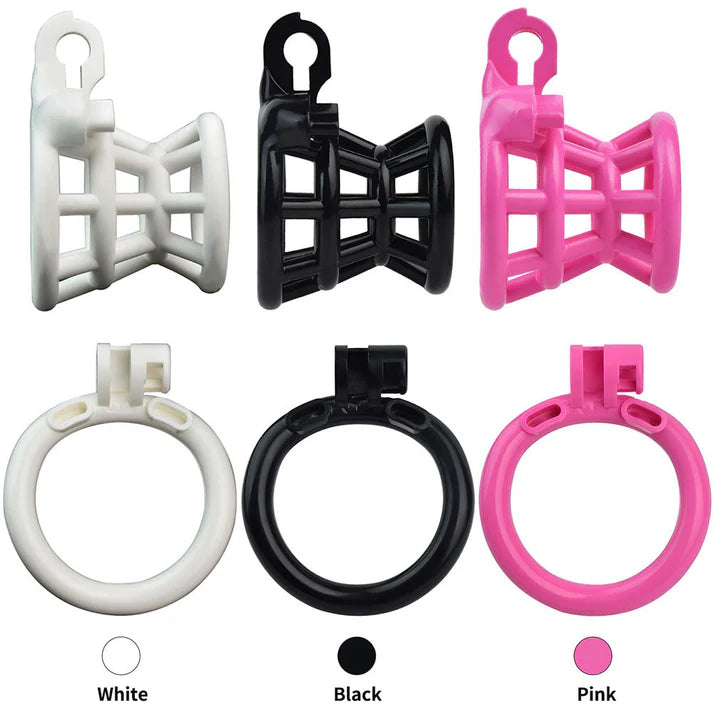 FRRK Sissy 3D Printed Negative Chastity Cage With 4 Rings
