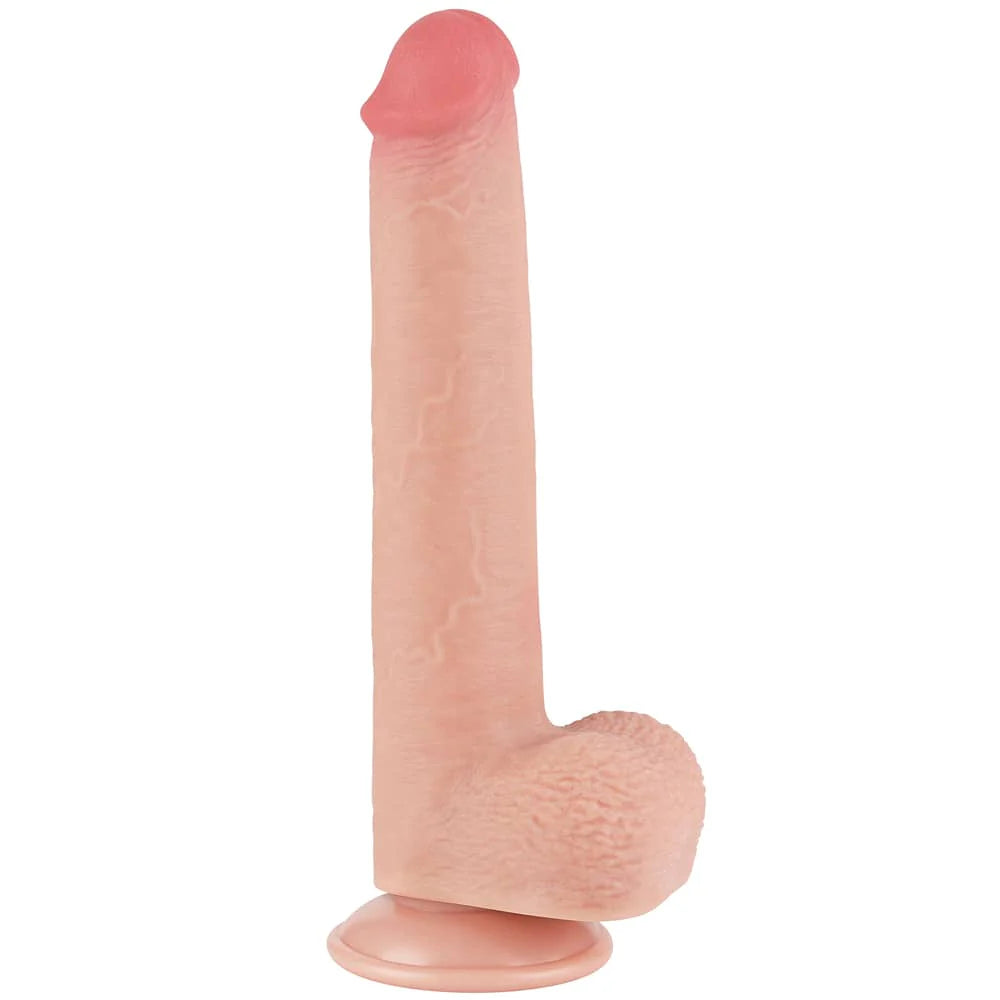 9'' Sliding Skin Dual Density Dildo With Balls