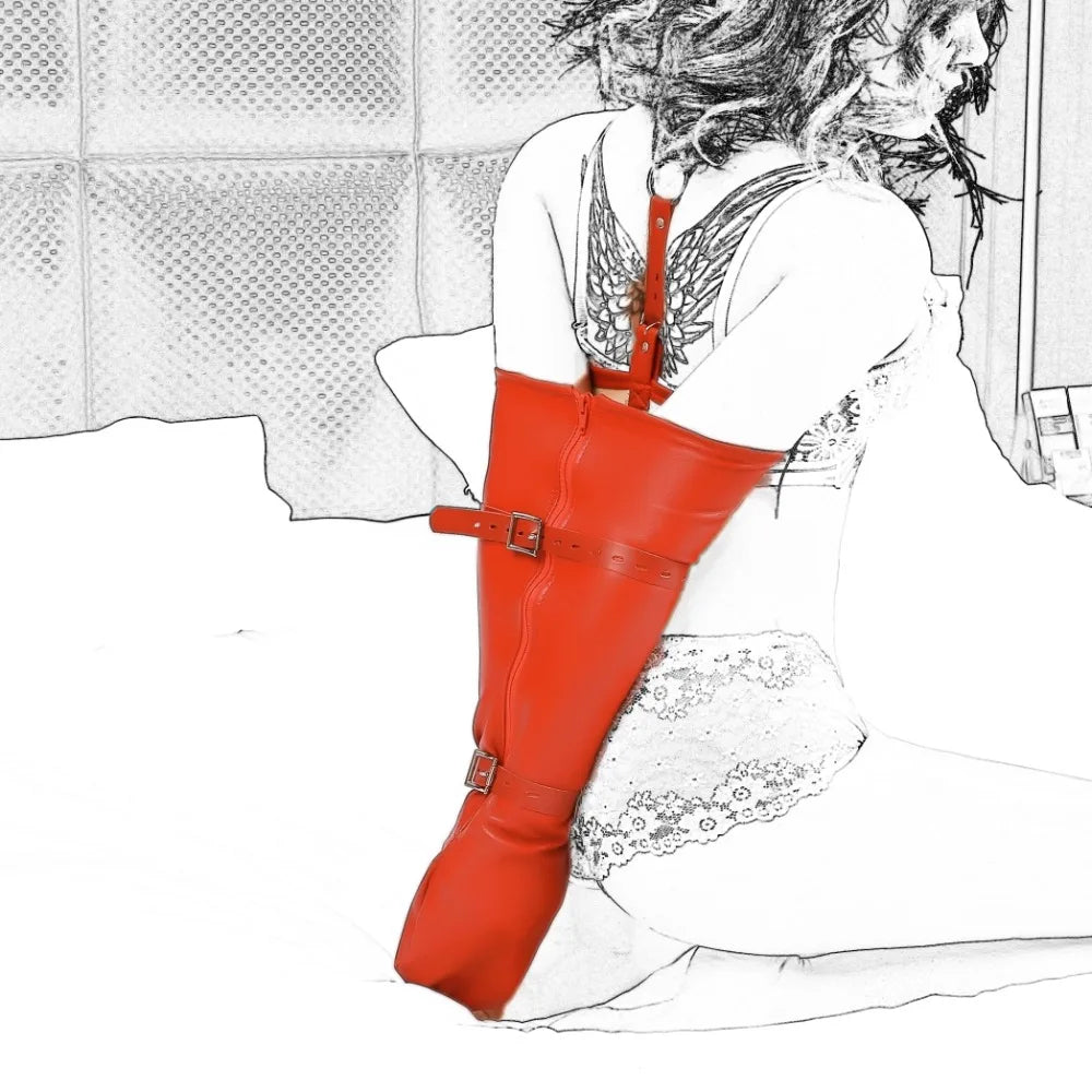 Black Emperor Leather bound gloves bdsm bound restraint toys