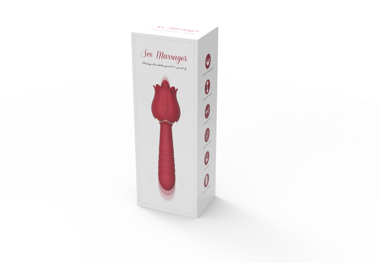 HGOD III Tongue licking telescopic vibrator G spot sex massager