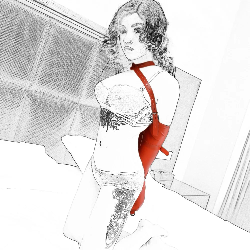 Black Emperor Leather bound gloves bdsm bound restraint toys