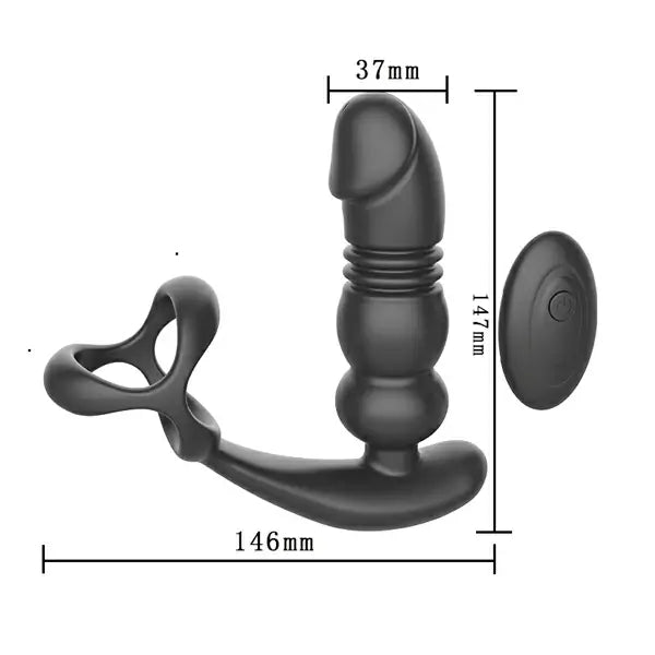 Touch Girl Z-SHEN Retractable remote Prostate massager With Cock Rings