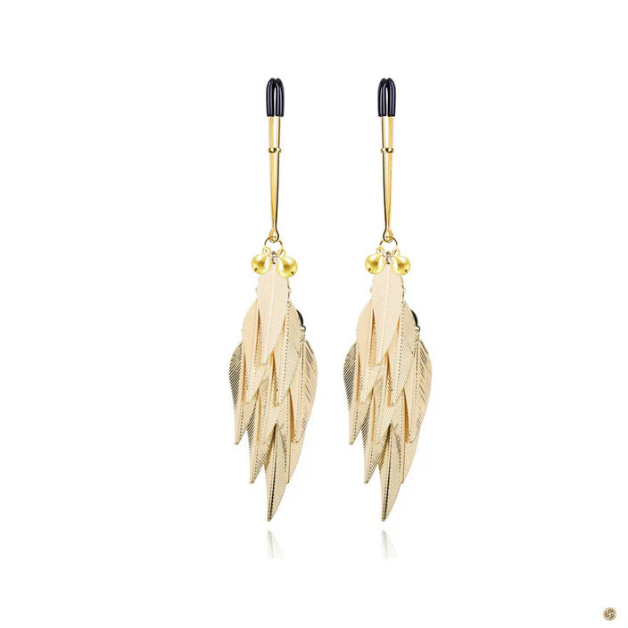 LOVE RING Elegant Baroque Style Metal Leaves Nipple Clamps