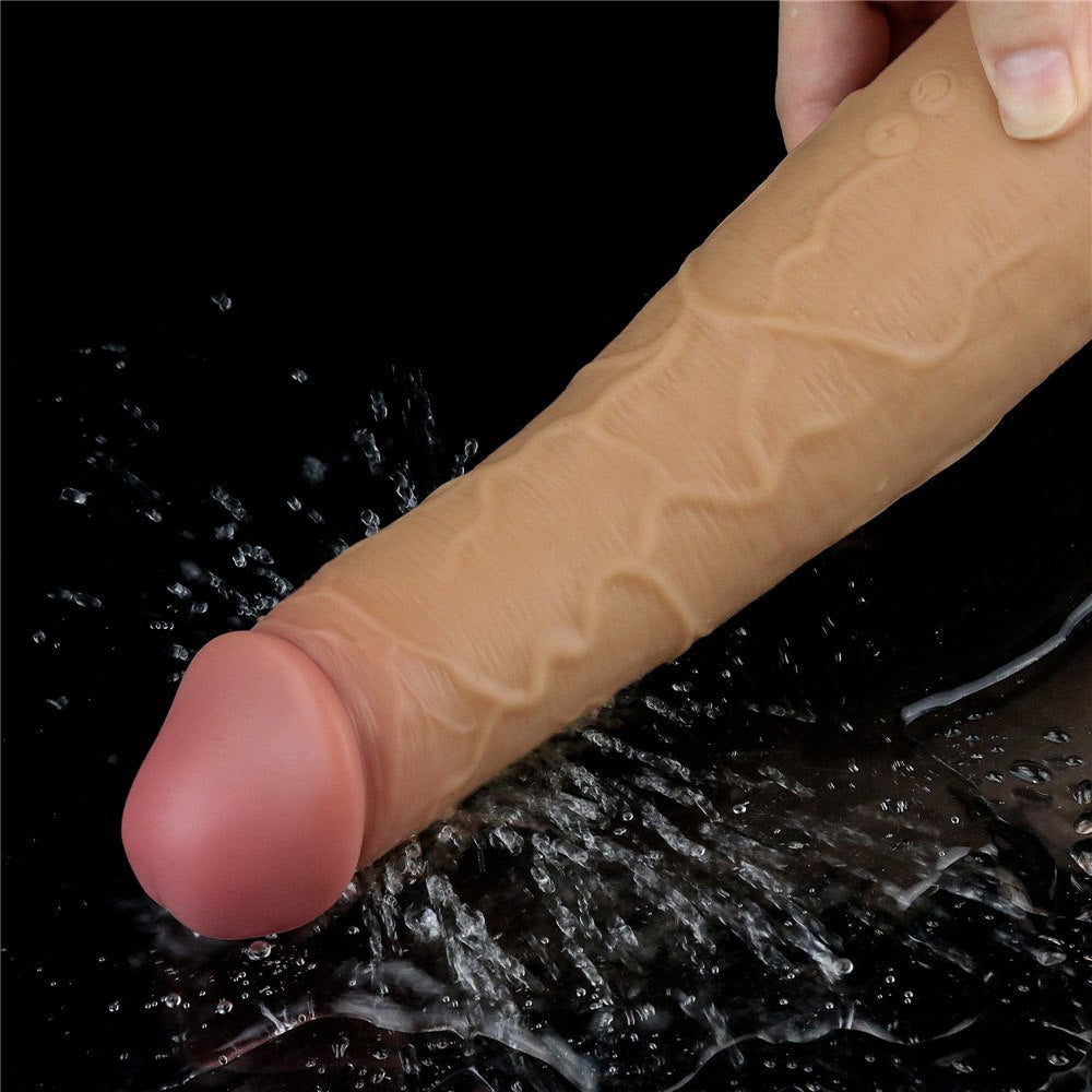 Lovetoy 8.0'' DUAL Layered platinum silicone rotator Dildo with romote for Female