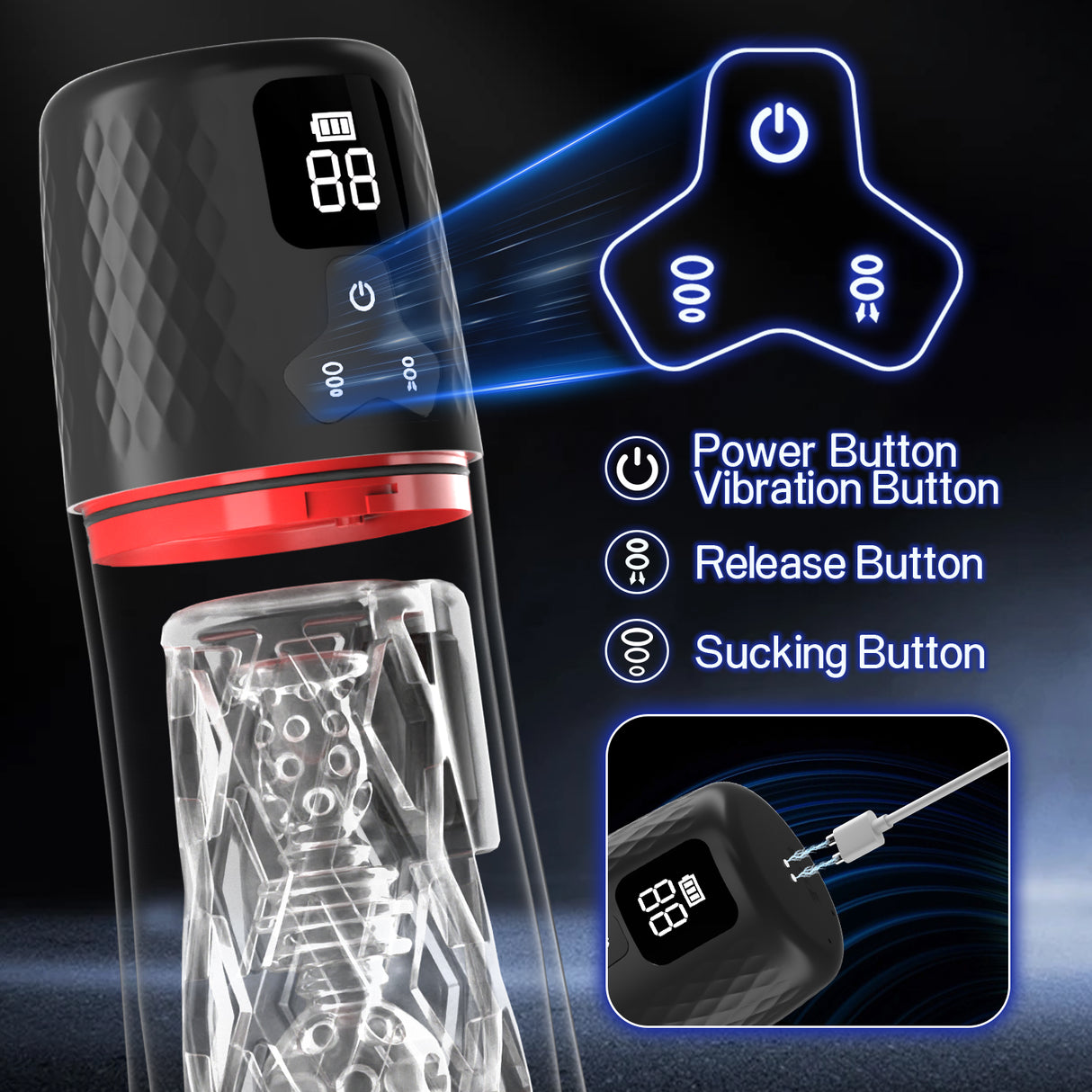 Male Masturbation cup Vacuum Pump