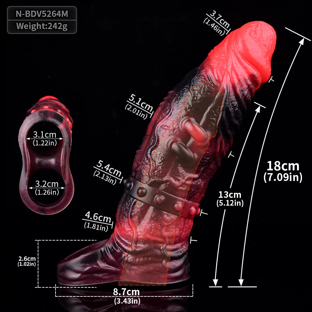 FAAK Multiple Sizes Vibrating CockRing Penis Sleeve with Remote control