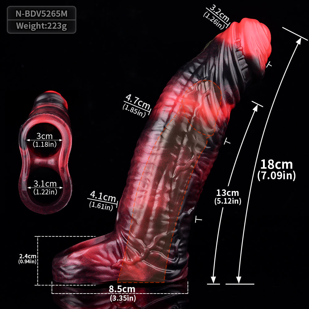 FAAK Multiple Sizes Vibrating CockRing Penis Sleeve with Remote control