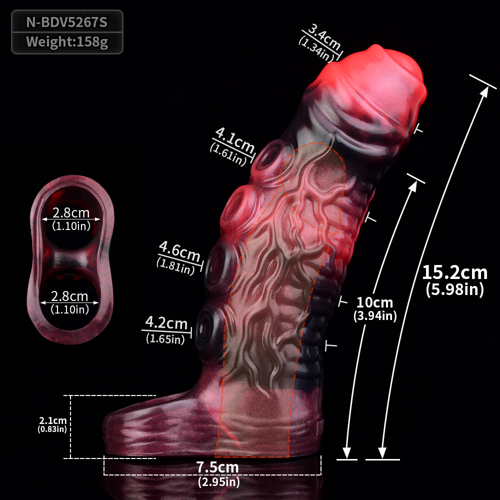 FAAK Multiple Sizes Vibrating CockRing Penis Sleeve with Remote control