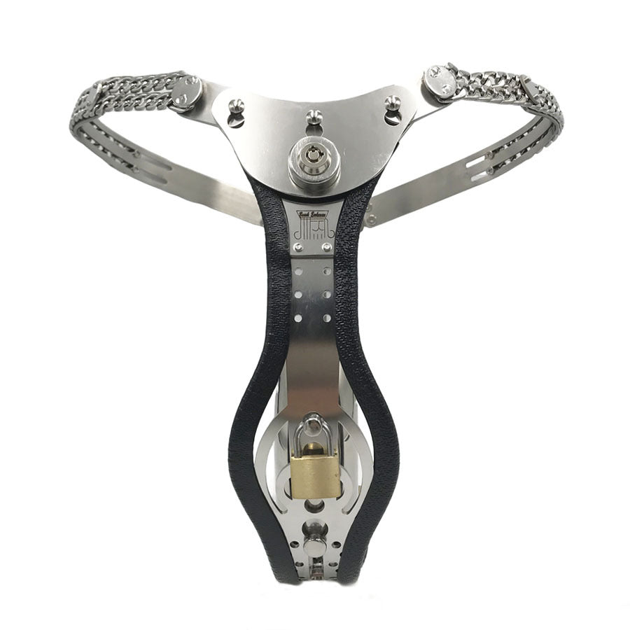 Press Lock Male Full Adjustable Stainless Steel Chastity Belt Cock Penis Cage for men