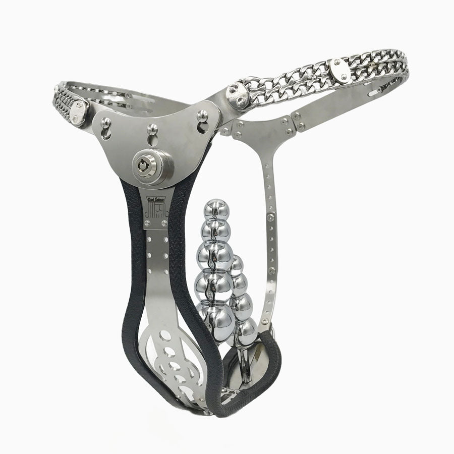316 Stainless steel hollow female Chastity belt with vagina anal plug for women