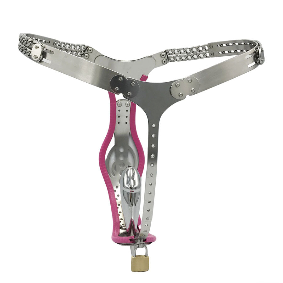 316 Stainless steel hollow female Chastity belt with vagina anal plug for women