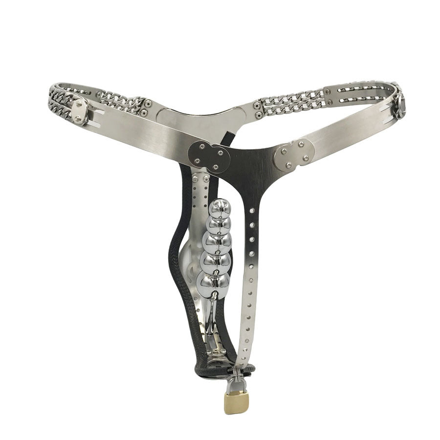 316 Stainless steel hollow female Chastity belt with vagina anal plug for women