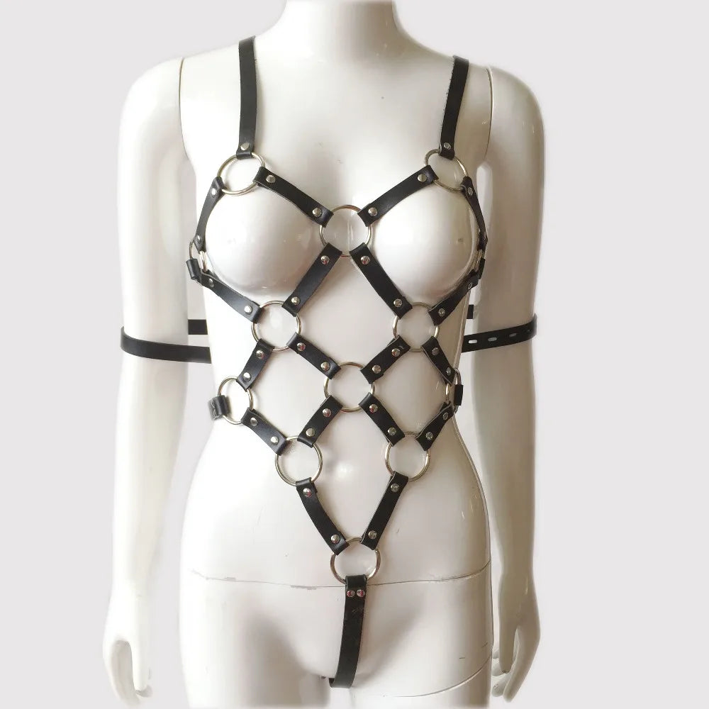 Black emperor PU Leather Bondage Restraints Clothes Fetish