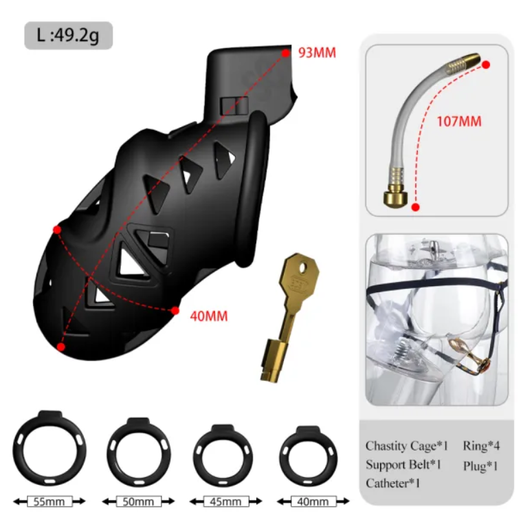 Sevanda Rattlesnake Plastic Male Chastity Belt with Anal Plug