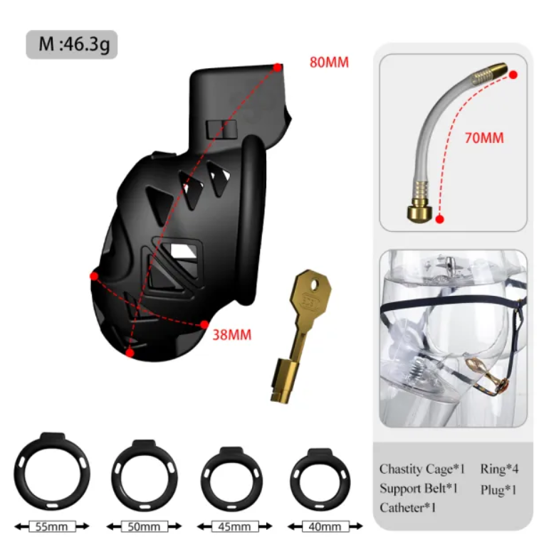 Sevanda Rattlesnake Plastic Male Chastity Belt with Anal Plug