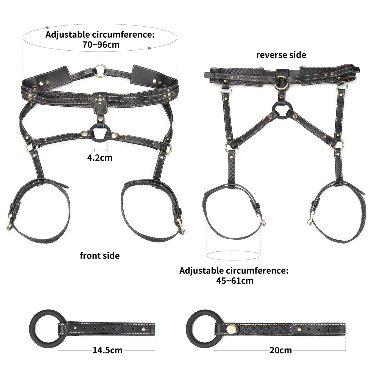 Rebellion Reign Faux Leather Full Body Harness Sets
