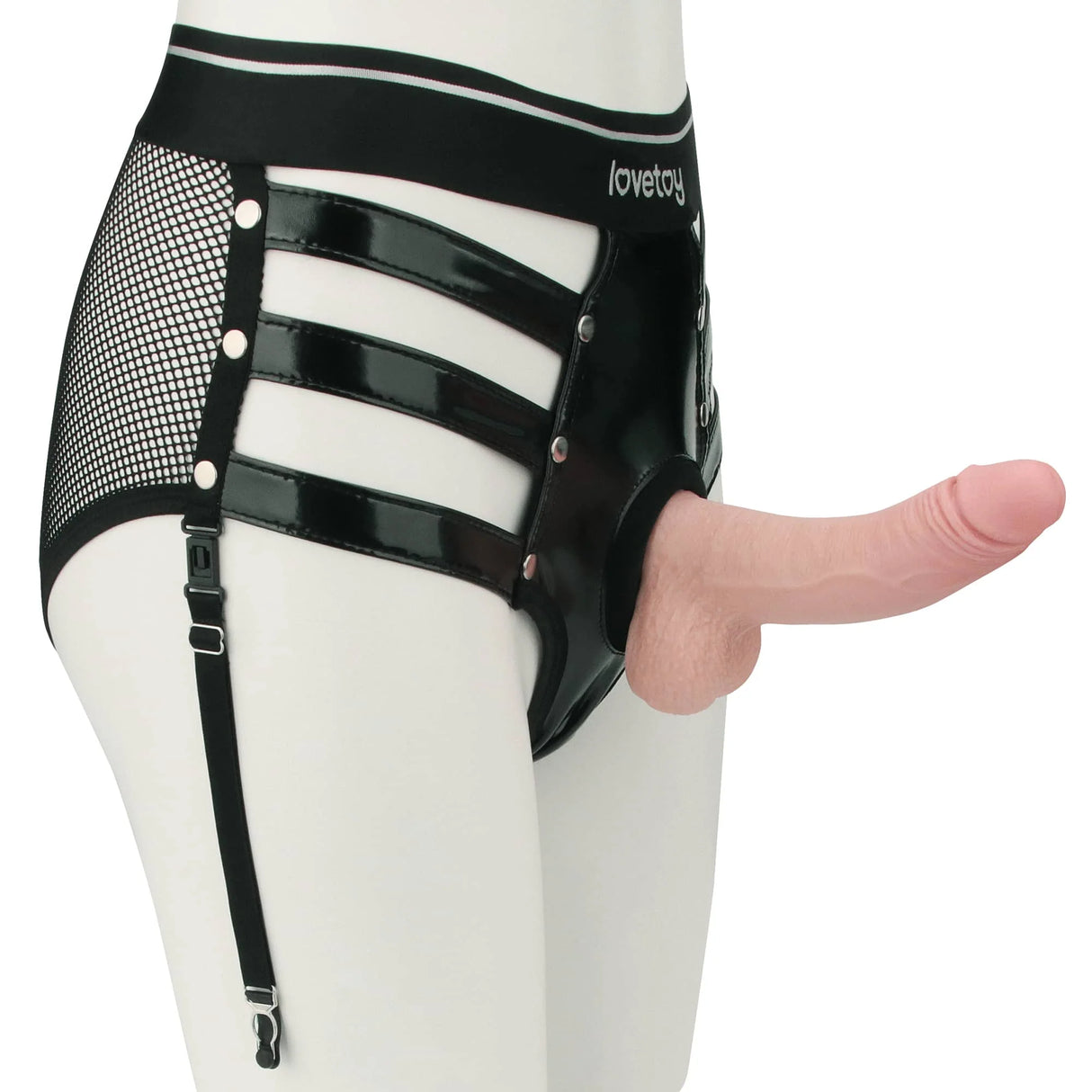 PU And Superior Mesh Rebellion Reign Iconic Harness Strap on Set