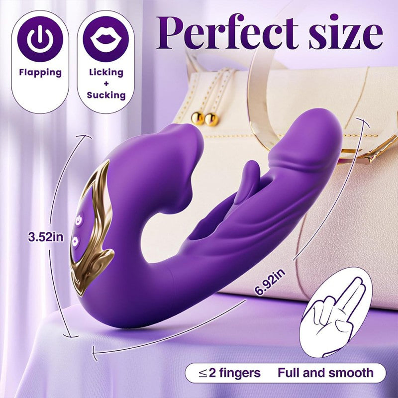 S-Hande G-Spot Vibrator with 7 Flapping 7 Vibrating 5 Licking & Sucking