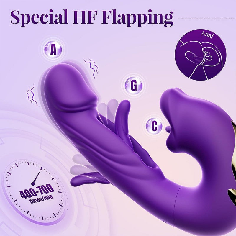 S-Hande G-Spot Vibrator with 7 Flapping 7 Vibrating 5 Licking & Sucking
