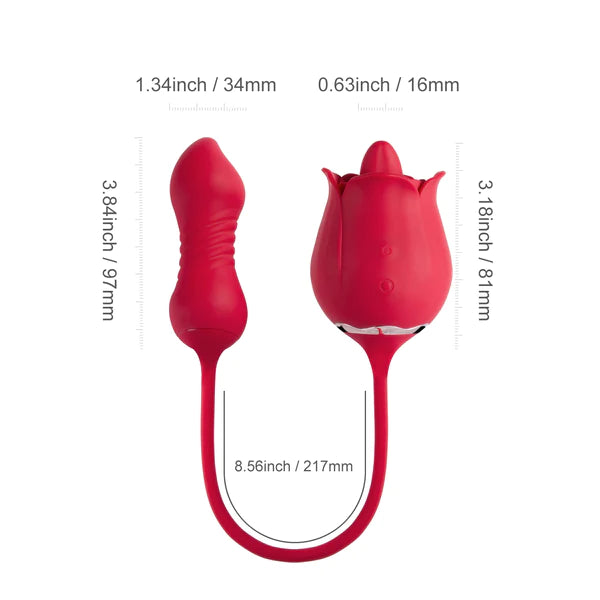 SHD s361 Rose Clit Licking Stimulator & Thrusting Egg