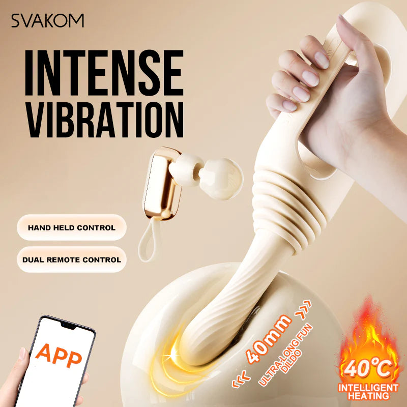 SVAKOM Automatic plug-in heating Dildo with Sucking APP vibrator