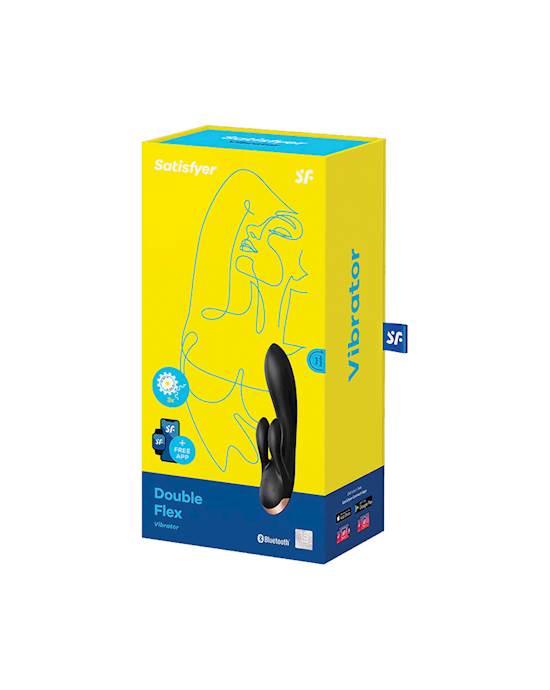Satisfyer Double Flex Rabbit Vibrator with App control G spot Clitoris labia Stimulation