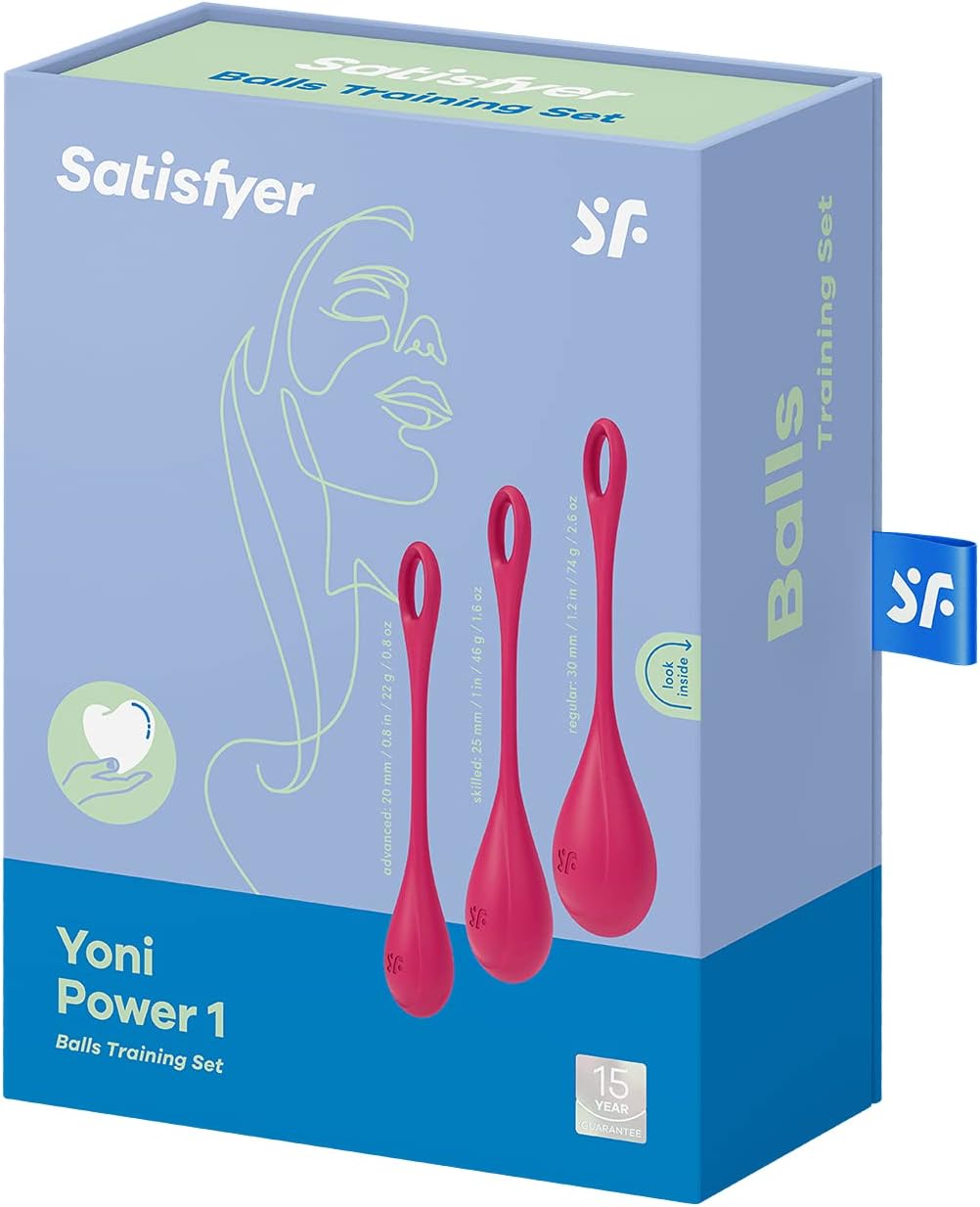 Satisfyer Yoni Power 1 Kegel Balls Kegel Exercise Weights, Ben Wa Balls, Pelvic Floor Training, Tightening, Ideal for Beginners, 3-Piece Set
